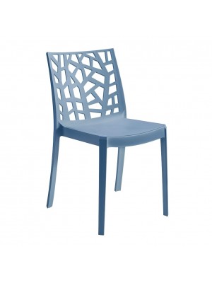 Sedia in Polipropilene colore Blu design impilabile per esterno made in italy modello Matrix Totò Piccinni