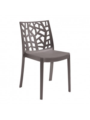 Sedia in Polipropilene colore Tortora design impilabile per esterno made in italy modello Matrix Totò Piccinni