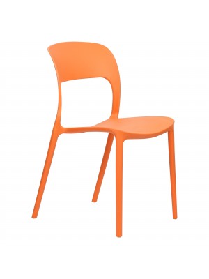 Sedia Omega in Polipropilene Moderne Design Impilabile (Arancione)