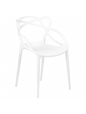 Sedia Infinity in Polipropilene, Moderne Design impilabile (Bianco)