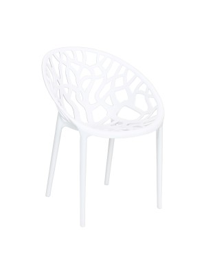 Sedia Poltroncina Jungle in Polipropilene Moderna Design Impilabile (Bianco)