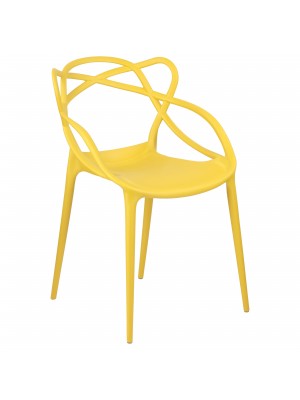 Sedia Design in polipropilene Giallo Senape - Totò Piccinni Infinity vista obliqua