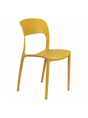 Sedia Omega in Polipropilene Moderne Design Impilabile (Giallo Senape)