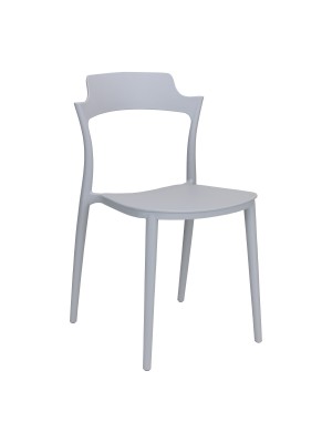 Sedia Corona in Polipropilene Moderna Design Impilabile (Grigio Chiaro)