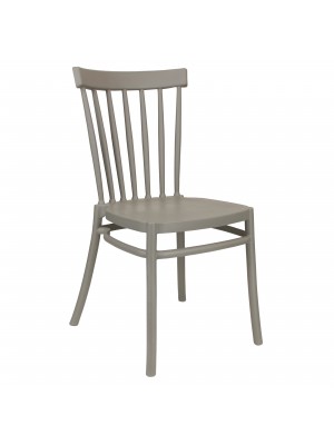 Sedia Elisir in Polipropilene, Moderna Design impilabile Vintage Country (Grigio)