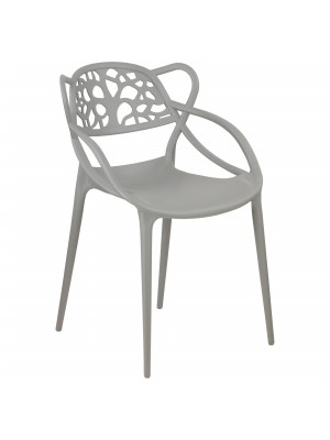Sedia Design in Polipropilene Grigio - Totò Piccinni Infinity Timber vista obliqua