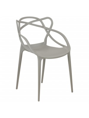 Sedia Infinity in Polipropilene, Moderne Design impilabile (Grigio)