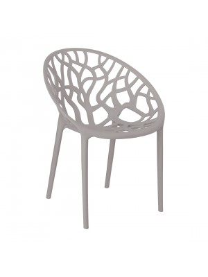 Sedia Poltroncina Jungle in Polipropilene Moderna Design Impilabile (Grigio)