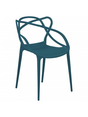 Sedia Design in polipropilene Petrolio - Totò Piccinni Infinity vista obliqua