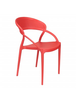 Sedia in Polipropilene colore Rosso design impilabile modello Eternity Totò Piccinni