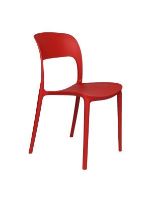 Sedia Omega in Polipropilene Moderne Design Impilabile (Rosso)