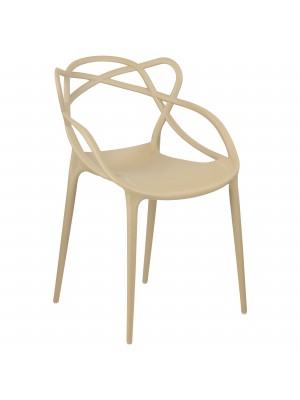 Sedia Infinity in Polipropilene, Moderne Design impilabile (Sabbia)