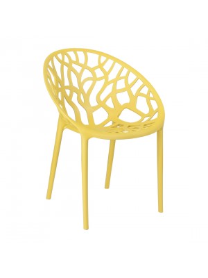 Sedia Poltroncina Jungle in Polipropilene Moderna Design Impilabile (Giallo Senape)