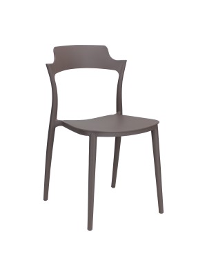 Sedia Corona in Polipropilene Moderna Design Impilabile (Tortora)