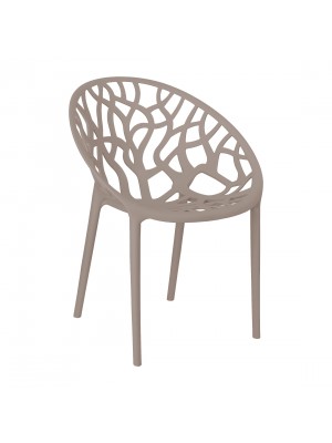 Sedia poltroncina in polipropilene colore Tortora moderna design impilabile modello Jungle Totò Piccinni