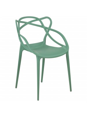 Sedia Infinity in Polipropilene, Moderne Design impilabile (Verde Salvia)