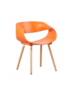 Sedia di Design Moderna in Polipropilene (Arancione)