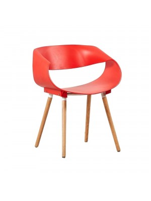 Sedia di Design Moderna in Polipropilene (Rosso)