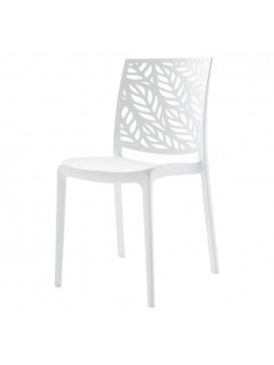 Sedia Giardino in Polipropilene colore Bianco senza braccioli modello Spring Totò Piccinni