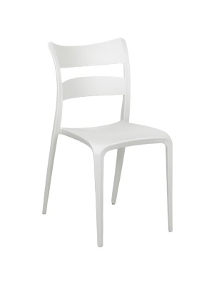 Sedia in Polipropilene colore Bianco design moderno ed impilabile modello Onda Totò Piccinni