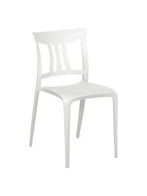 Sedia in Polipropilene colore Bianco design moderno ed impilabile modello Silvy Totò Piccinni