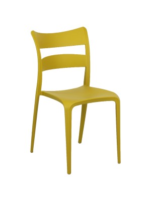 Sedia in Polipropilene colore Giallo Senape design moderno ed impilabile modello Onda Totò Piccinni