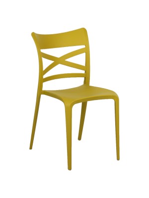 Sedia da esterno in polipropilene in fibra di vetro colore Giallo Senape modello Scotland Totò Piccinni