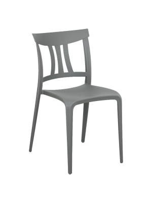 Sedia in Polipropilene colore Grigio design moderno ed impilabile modello Silvy Totò Piccinni