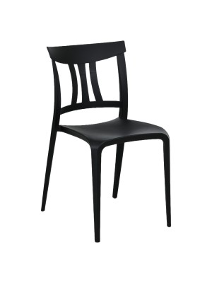 Sedia in Polipropilene colore Nero design moderno ed impilabile modello Silvy Totò Piccinni