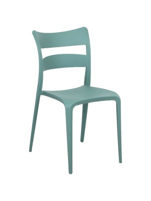 Sedia in Polipropilene colore Verde Salvia design moderno ed impilabile modello Onda Totò Piccinni