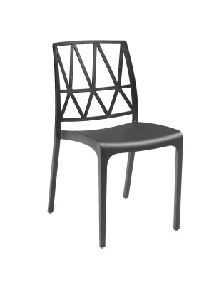 Sedia in Polipropilene Antracite design impilabile made in italy modello Bridge Totò Piccinni 