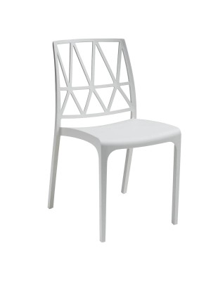 Sedia in polipropilene Bianca design impilabile made in italy modello Bridge Totò Piccinni