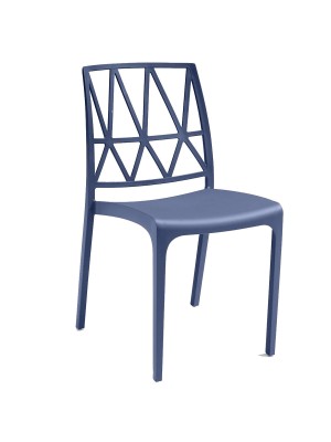 Sedia in polipropilene Blu design impilabile made in italy modello Bridge Totò Piccinni