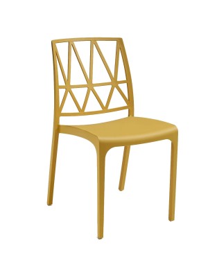 Sedia in polipropilene Giallo Senape design impilabile made in iltaly modello Bridge Totò Piccinni