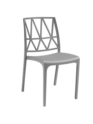 Sedia in polipropilene Grigia design impilabile made in italy modello Bridge Totò Piccinni