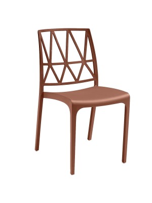 Sedia in polipropilene Rossa design impilabile made in italy modello Bridge Totò Piccinni