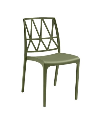 Sedia in polipropilene Verde design impilabile made in italy modello Bridge Totò Piccinni