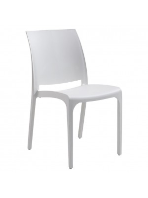 Sedia VOLGA in polipropilene design impilabile per esterno Made in Italy (Bianco)