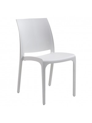 Sedia in Polipropilene per esterno colore Bianco design impilabile per esterno modello Volga Totò Piccinni