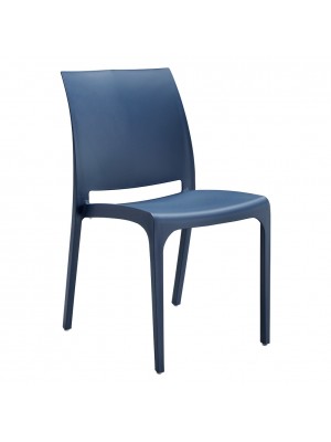 Sedia in Polipropilene per esterno colore Blu design impilabile per esterno modello Volga Totò Piccinni