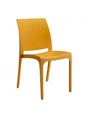 Sedia VOLGA in polipropilene design impilabile per esterno Made in Italy (Giallo Senape)