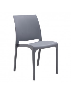 Sedia VOLGA in polipropilene design impilabile per esterno Made in Italy (Grigio)