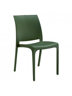 Sedia in Polipropilene per esterno colore Verde design impilabile per esterno modello Volga Totò Piccinni