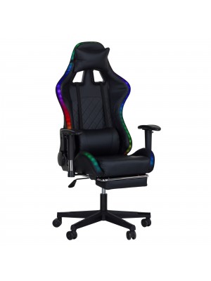 sedia gaming con led rgb vista diagonale