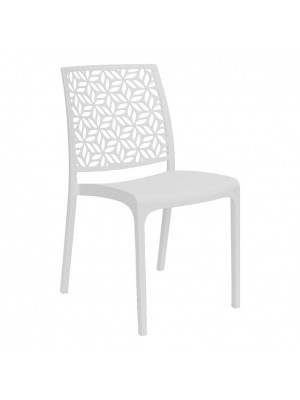 Sedia da esterno in Polipropilene colore Bianco design impilabile modello Ninfa Totò Piccinni