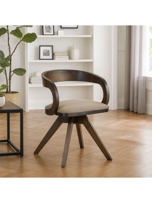 Vista ambientata Sedia da salotto in legno colore Tortora girevole modello Adda Totò Piccinni