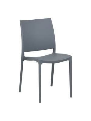 Sedia in Polipropilene Design Impilabile, per interno esterno, colore Grigio Totò Piccinni - Vista Obliqua