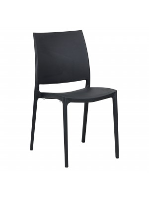 Sedia in Polipropilene Design Impilabile, per interno esterno, colore Nero Totò Piccinni - Vista Obliqua