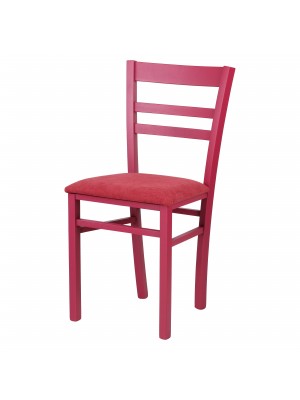 Sedia in legno colore Rosso con seduta in Similpelle modello Cromatica Totò Piccinni