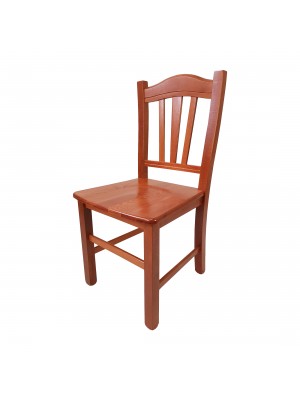 Vista diagonale di una sedia legno paesana Silvana artigianale colore Ciliegio Totò Piccinni